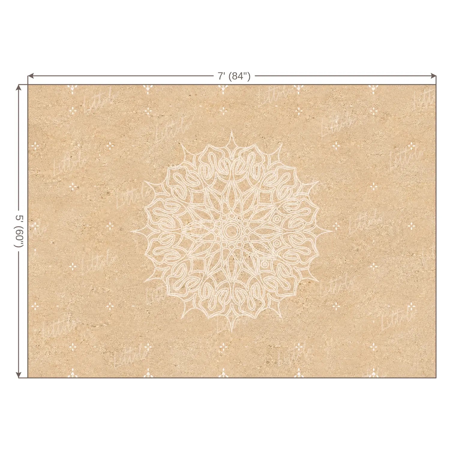 LB1643F Village Mud Courtyard Rangoli Floor Backdrop