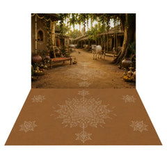 LB1644C Divine Krishna Gokul Village Floor & Wall Duodrop (2 Pcs)