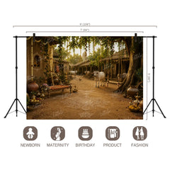 LB1644C Divine Krishna Gokul Village Floor & Wall Duodrop (2 Pcs)