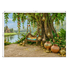 LB1645W Divine Vrindavan Forest Jhula Wall Backdrop