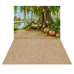 LB1645C Divine Vrindavan Forest Jhula Floor & Wall Duodrop (2 Pcs)