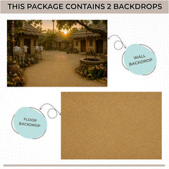 LB1646C Divine Krishna Nandgaon Village Floor & Wall Duodrop (2 Pcs)