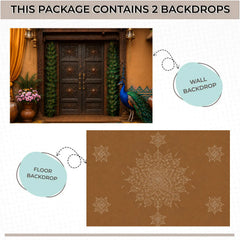 LB1647C Divine Peacock Heritage Door Wall & Floor Duodrop (2 Pcs)