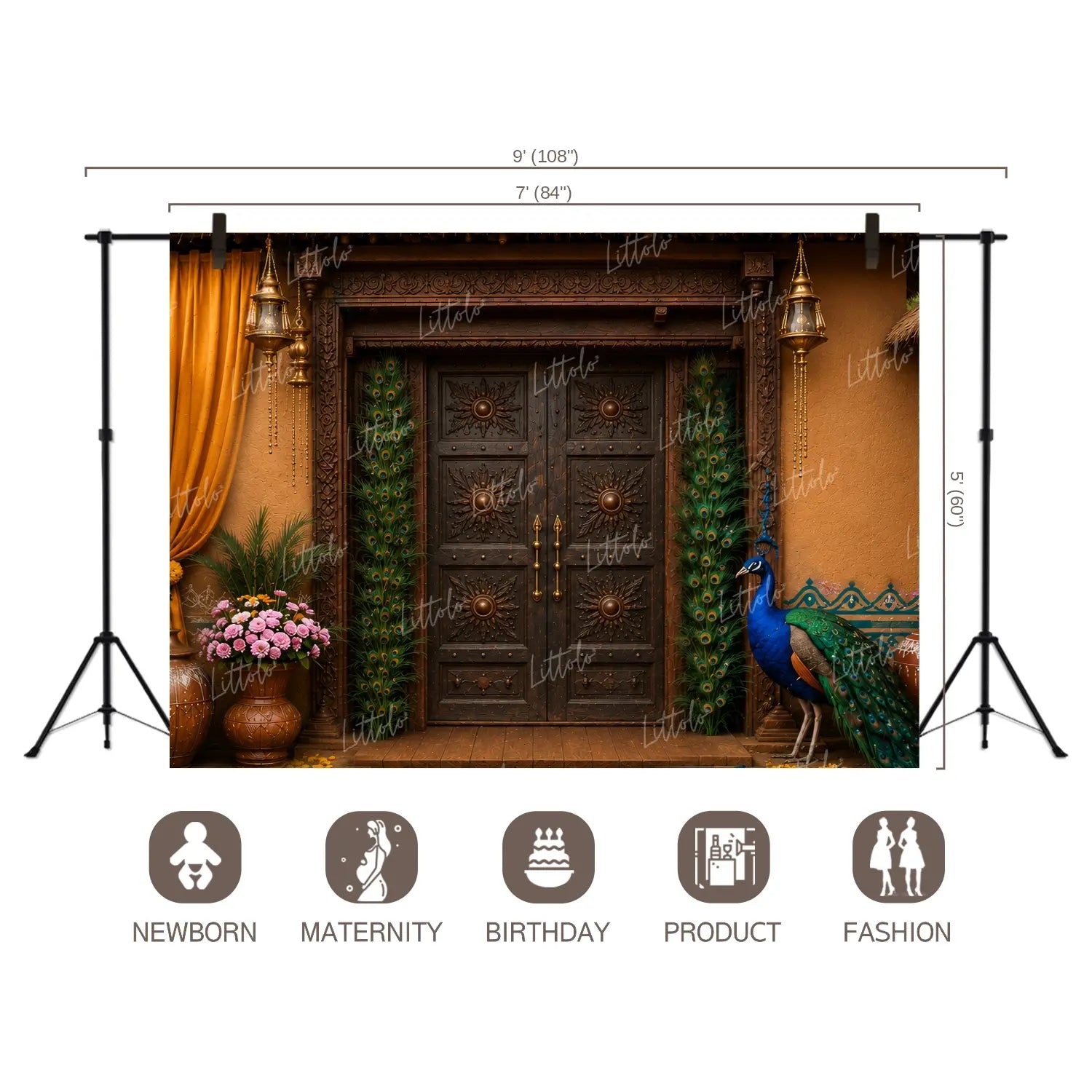 LB1647C Divine Peacock Heritage Door Wall & Floor Duodrop (2 Pcs)