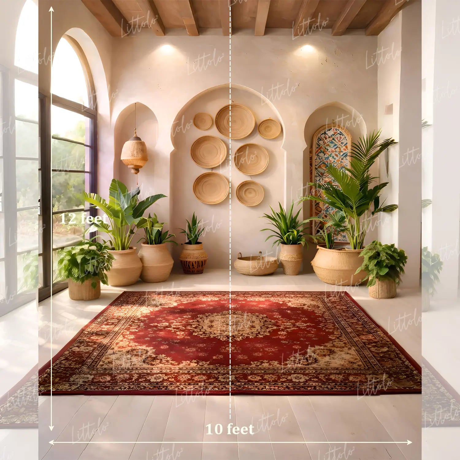 LB1649 Boho Heritage Interior Carpet Backdrop