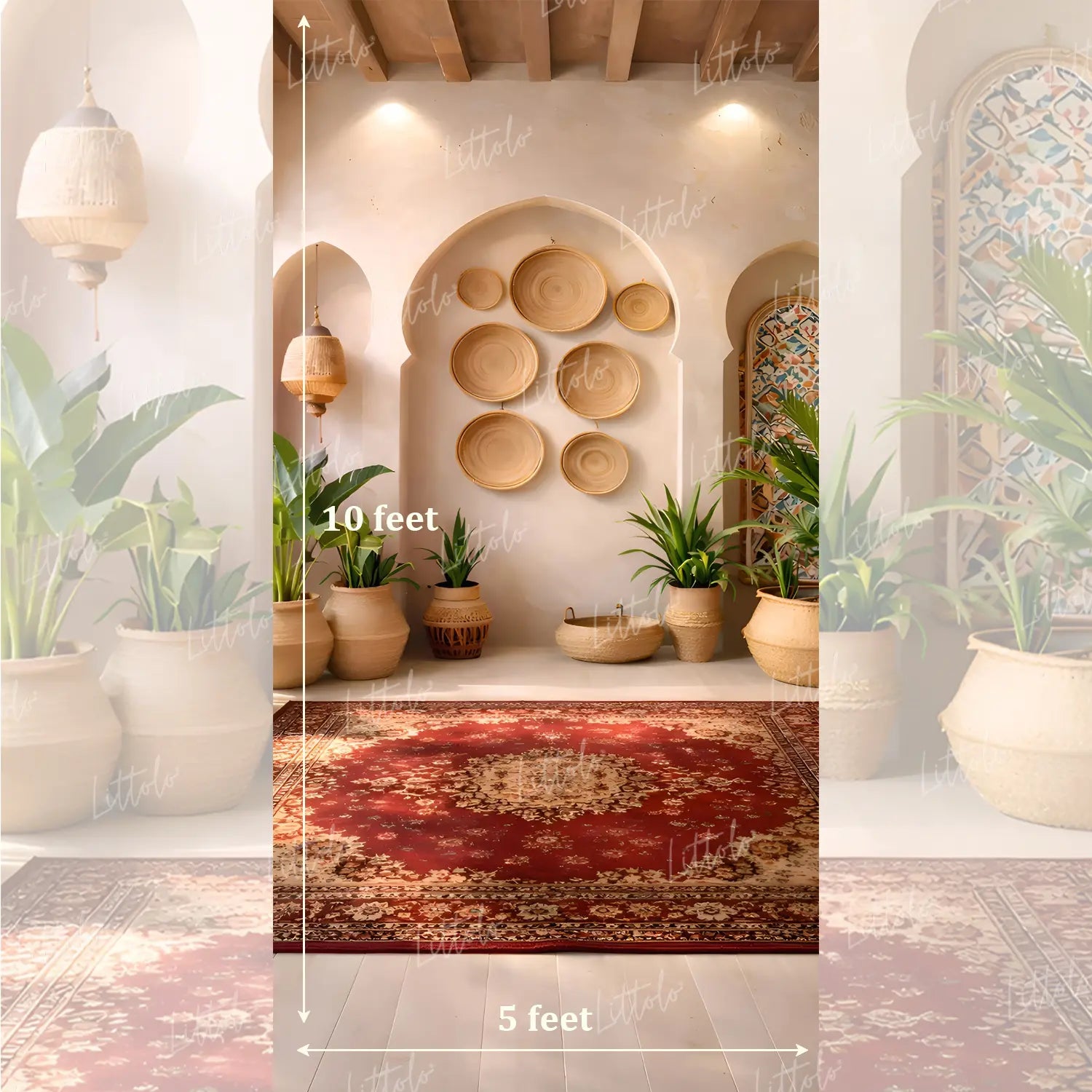 LB1649 Boho Heritage Interior Carpet Backdrop