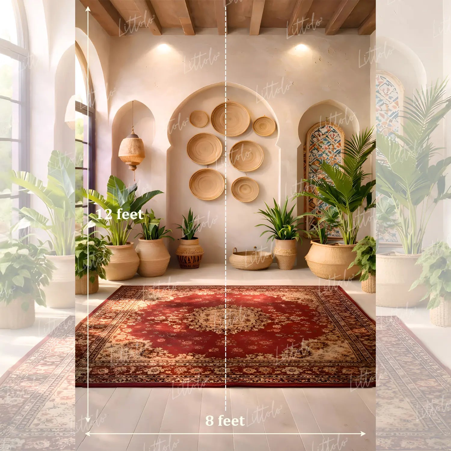 LB1649 Boho Heritage Interior Carpet Backdrop