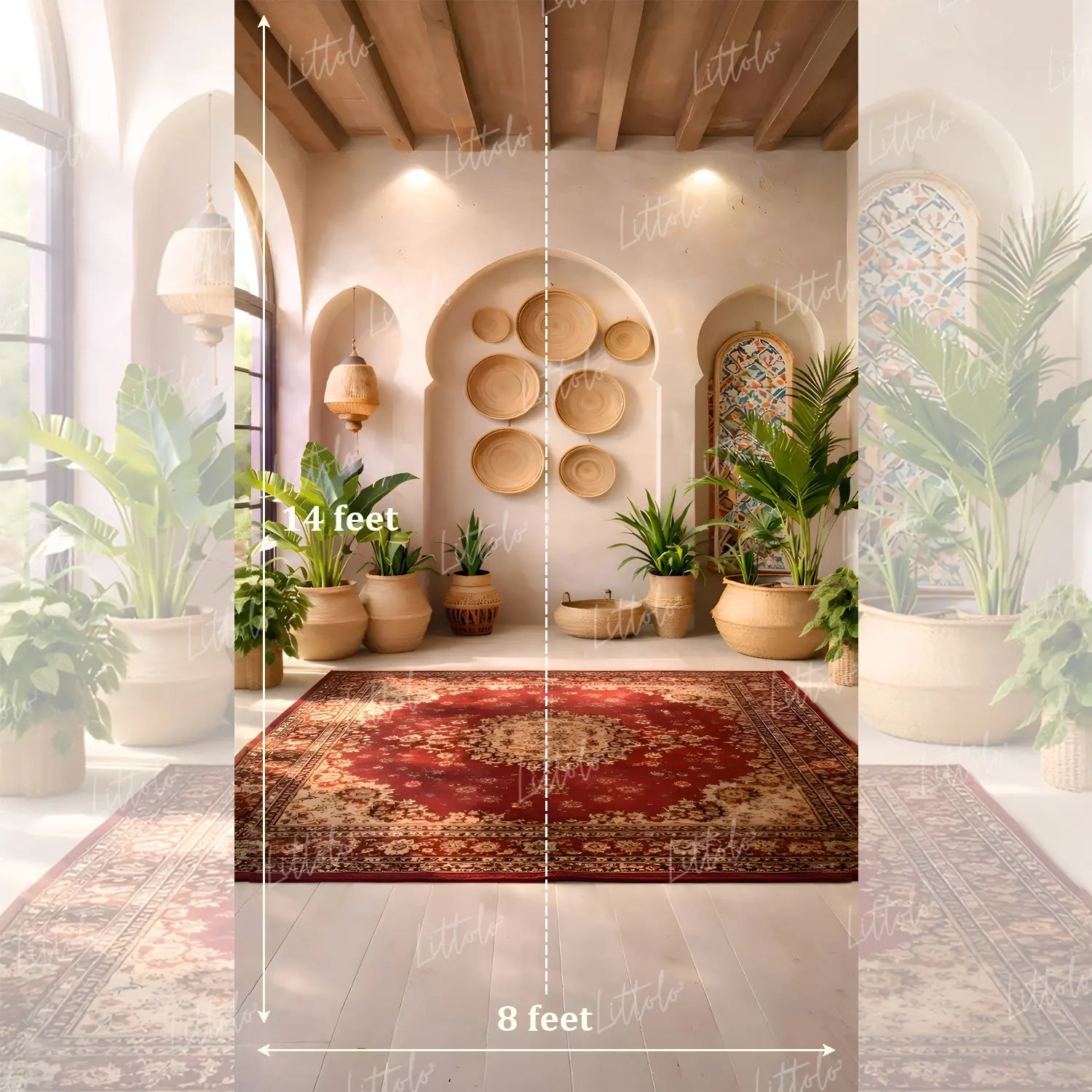 LB1649 Boho Heritage Interior Carpet Backdrop