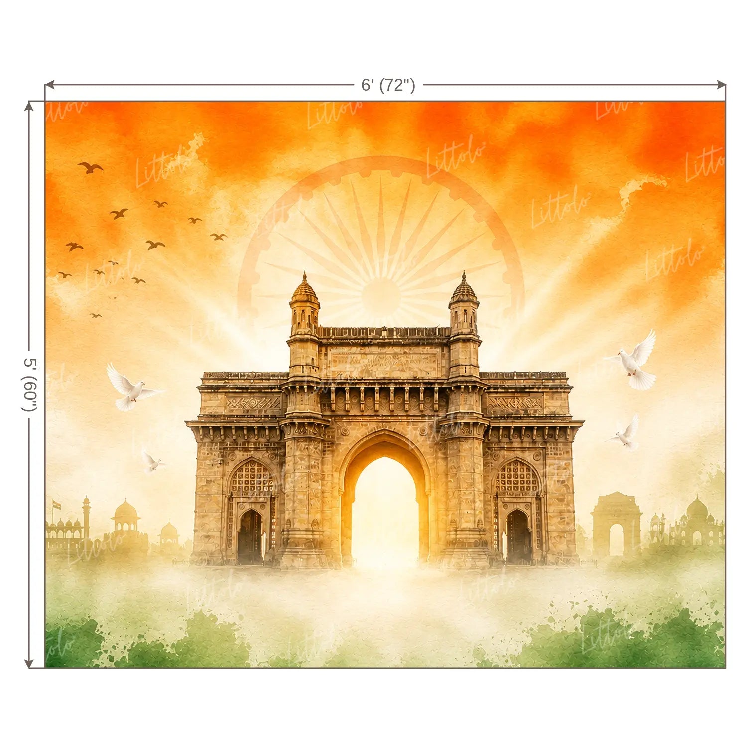 LB1652 India Gate With Tricolor Backdrop