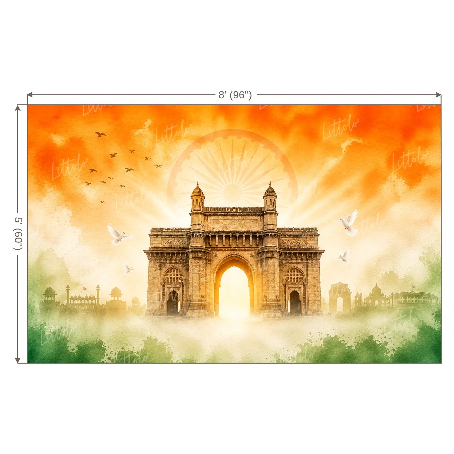 LB1652 India Gate With Tricolor Backdrop