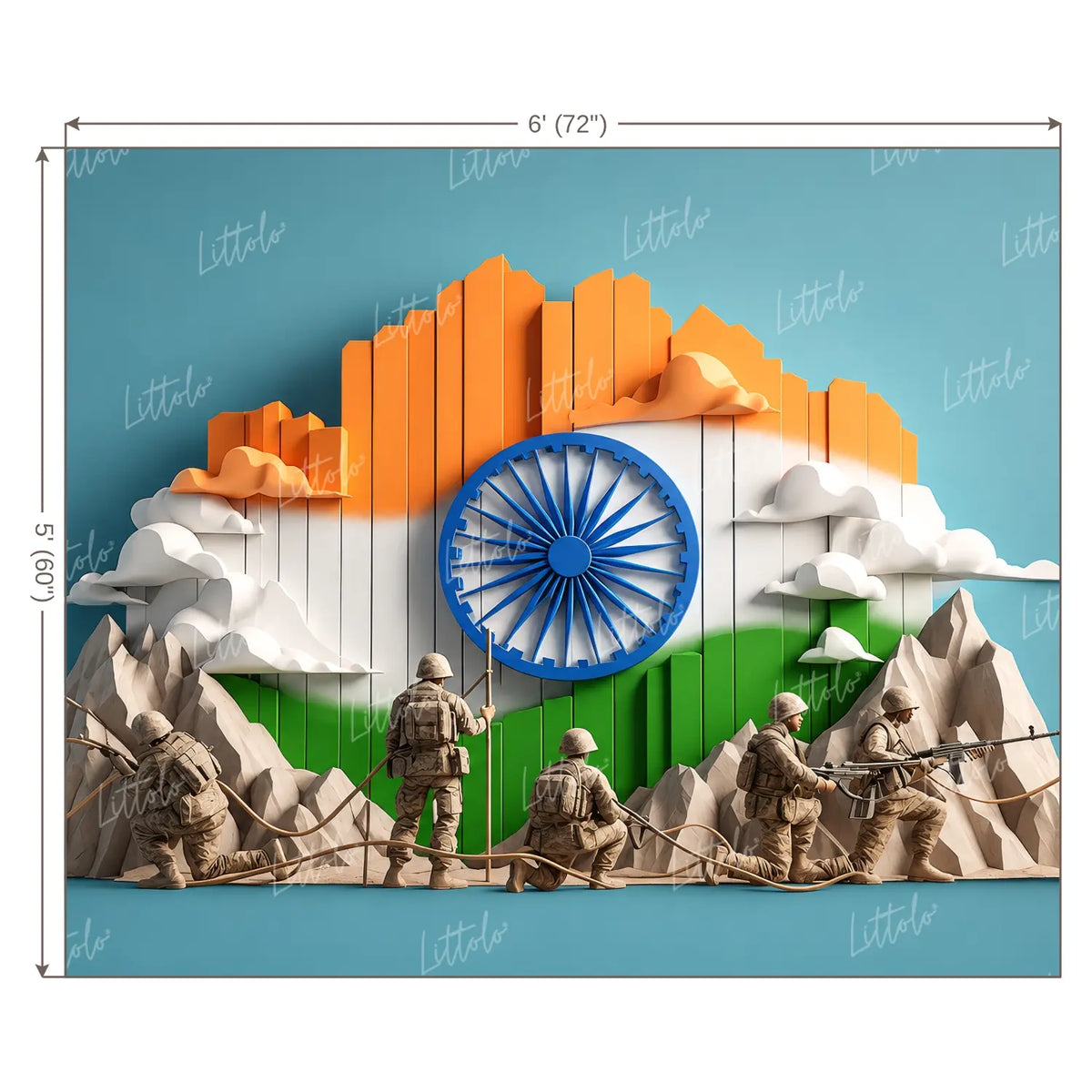 LB1653 Indian Army Tricolour Backdrop