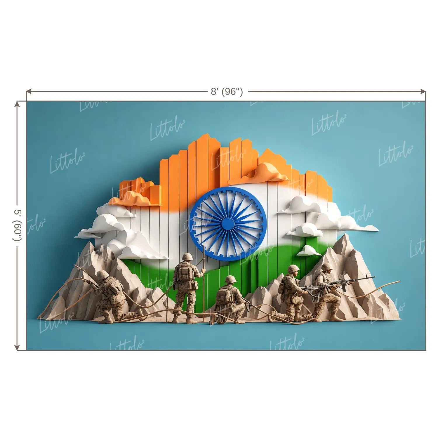 LB1653 Indian Army Tricolour Backdrop