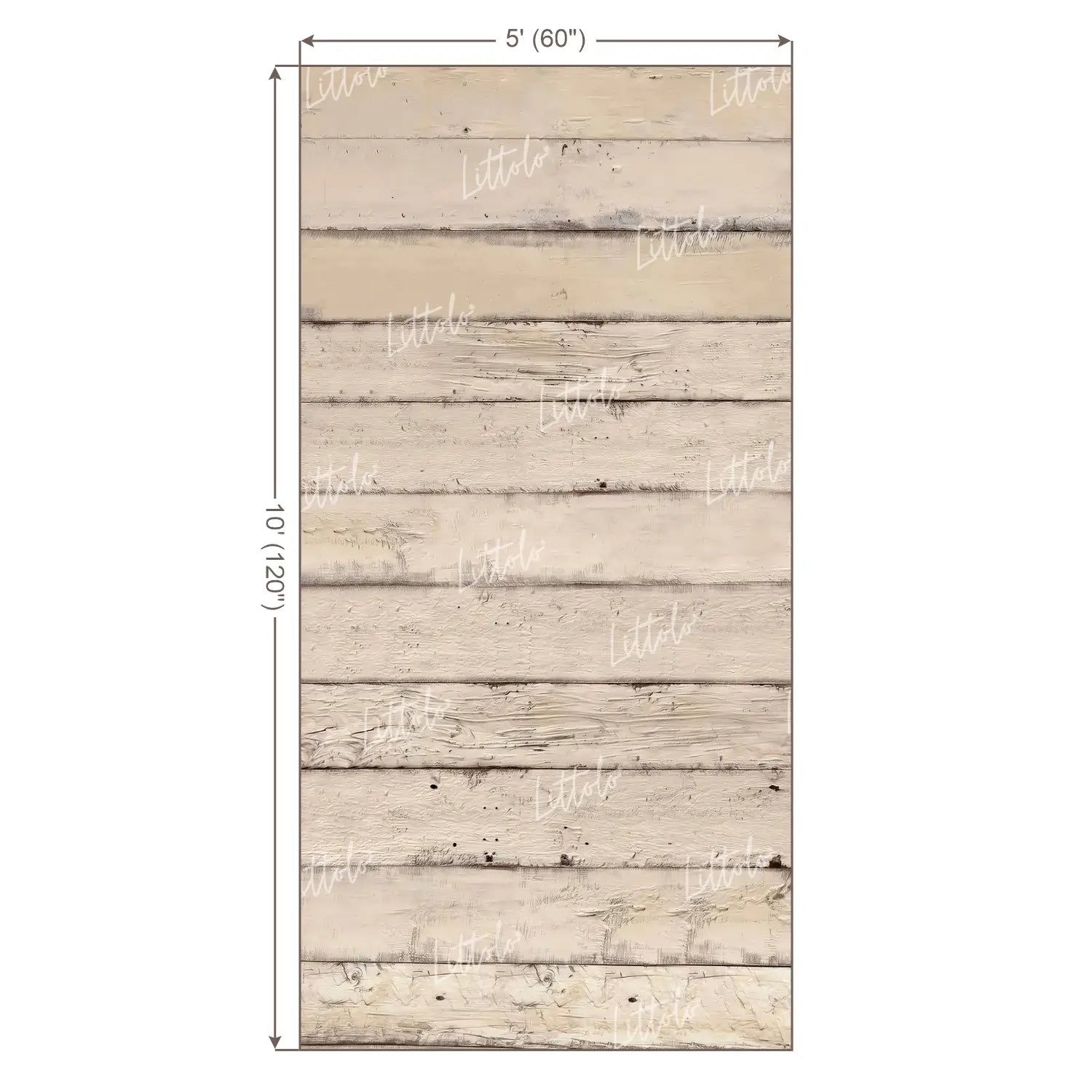 LB1657 Rustic Ivory Vertical Wooden Plank Backdrop