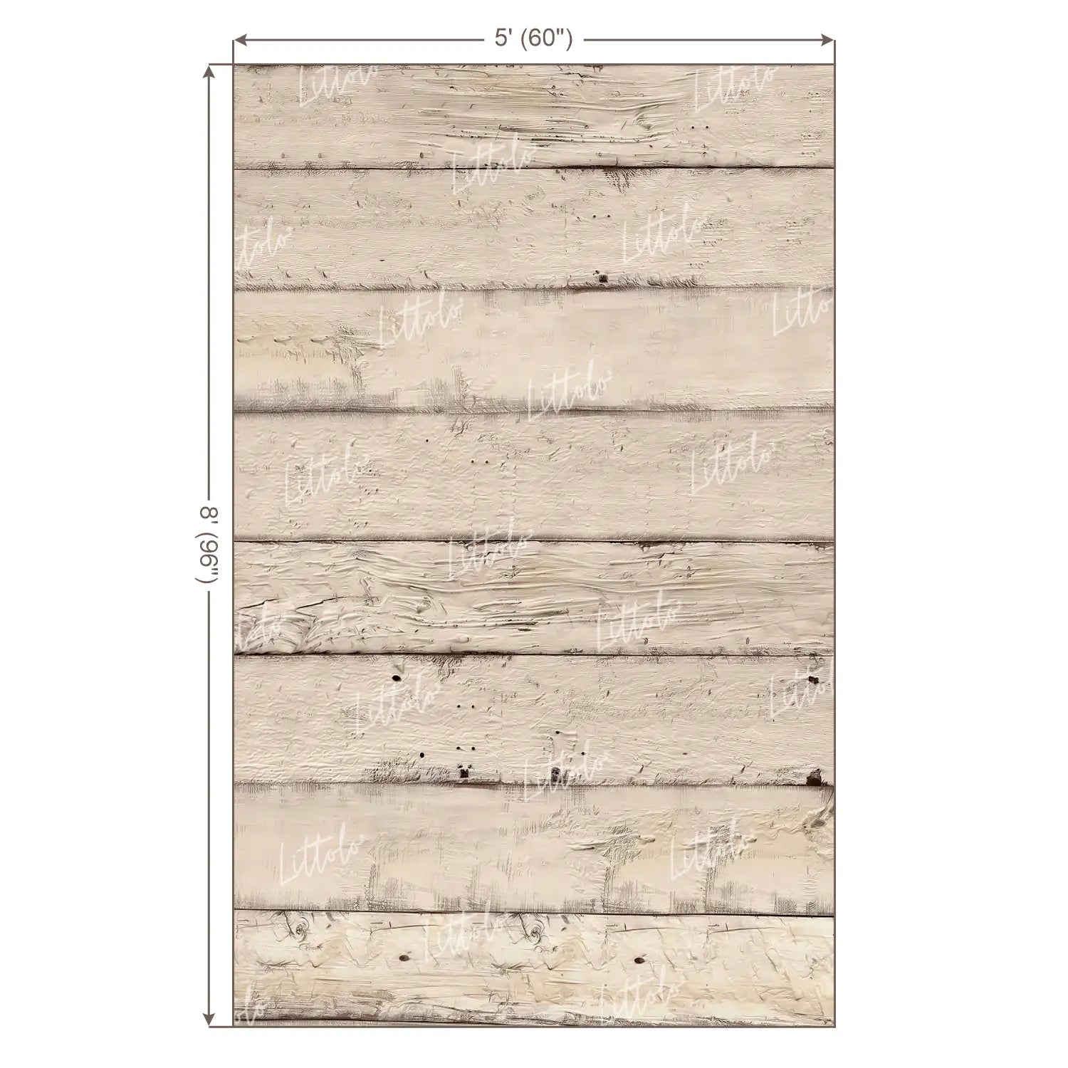 LB1657 Rustic Ivory Vertical Wooden Plank Backdrop