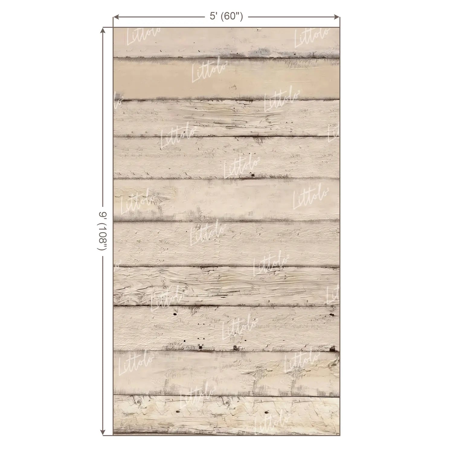 LB1657 Rustic Ivory Vertical Wooden Plank Backdrop