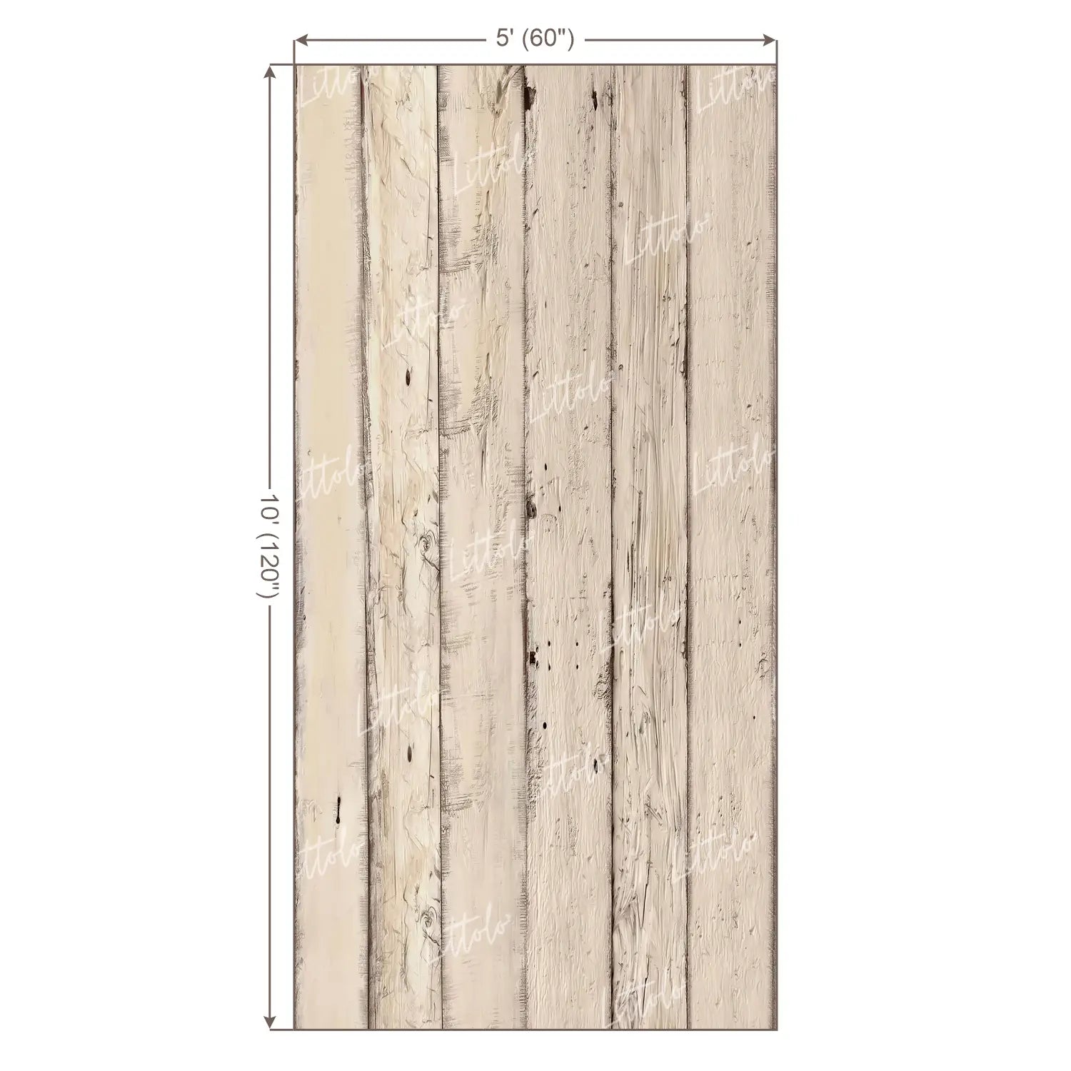 LB1657 Rustic Ivory Vertical Wooden Plank Backdrop