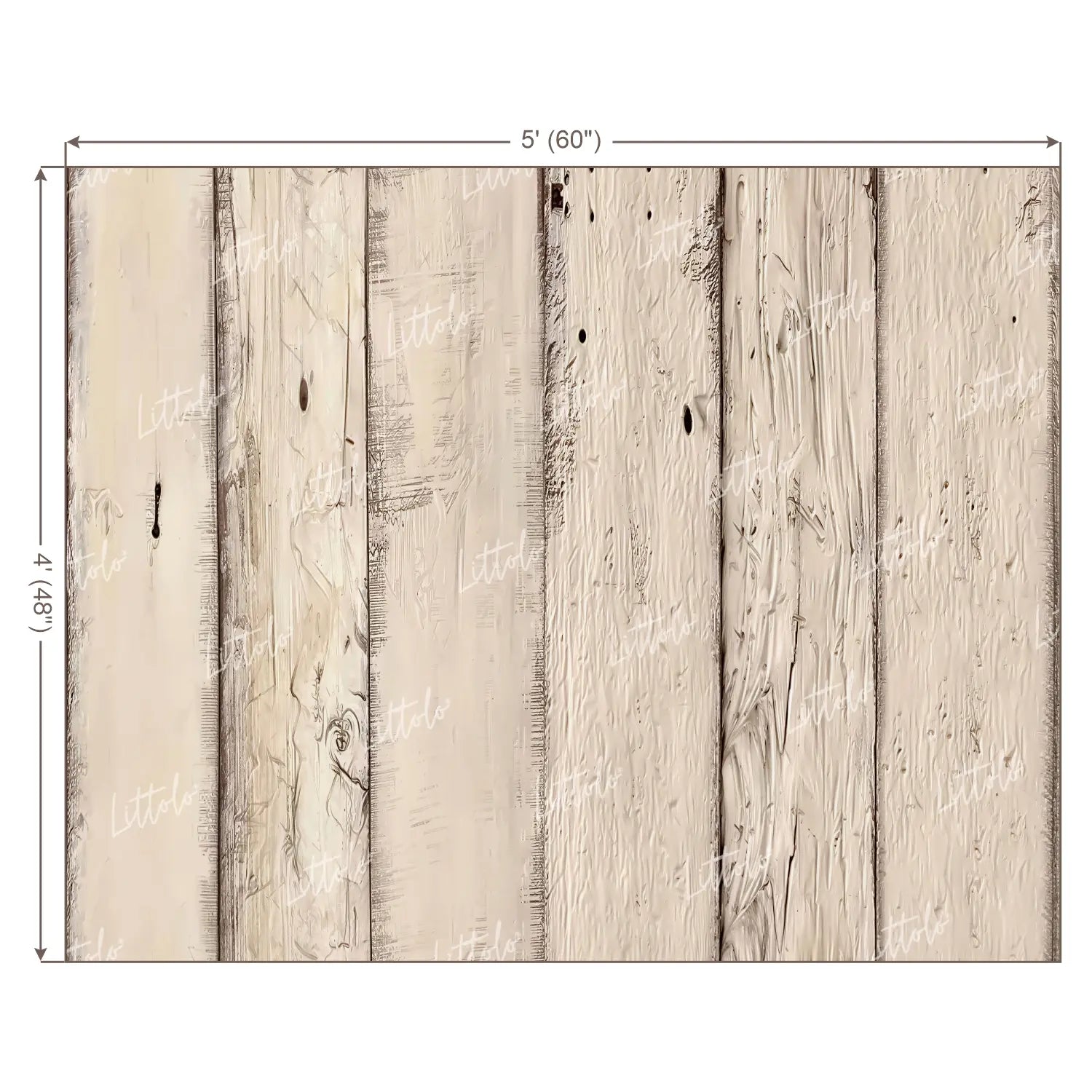LB1657 Rustic Ivory Vertical Wooden Plank Backdrop