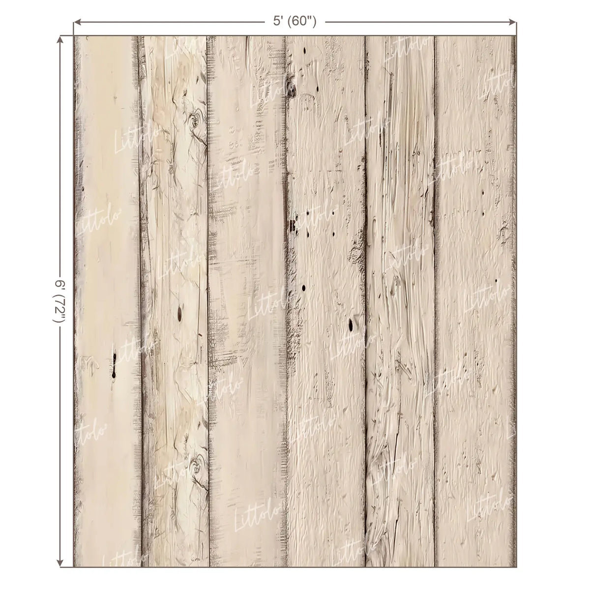 LB1657 Rustic Ivory Vertical Wooden Plank Backdrop