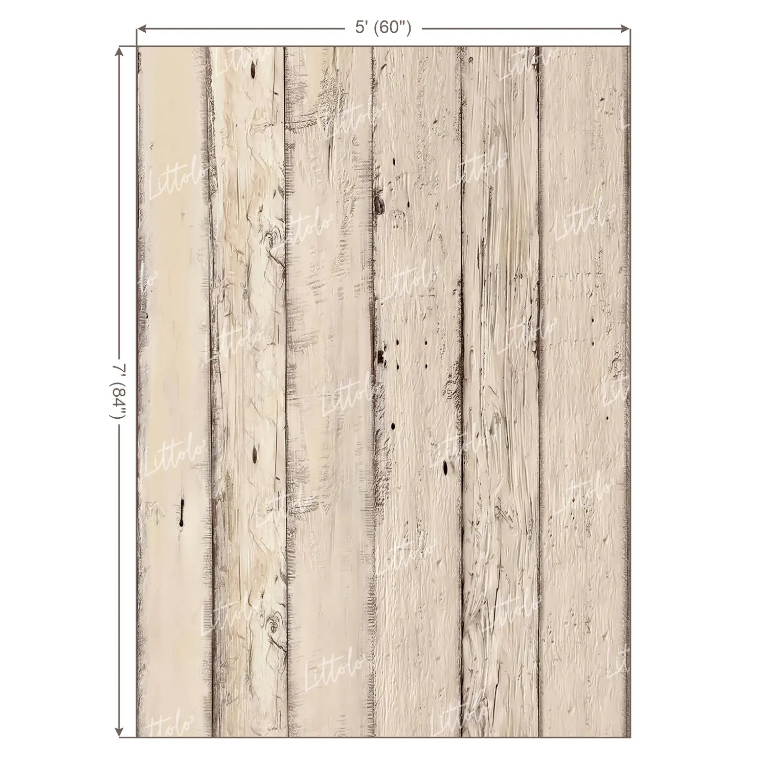 LB1657 Rustic Ivory Vertical Wooden Plank Backdrop