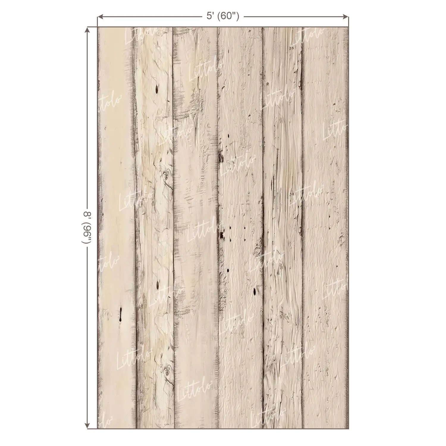 LB1657 Rustic Ivory Vertical Wooden Plank Backdrop