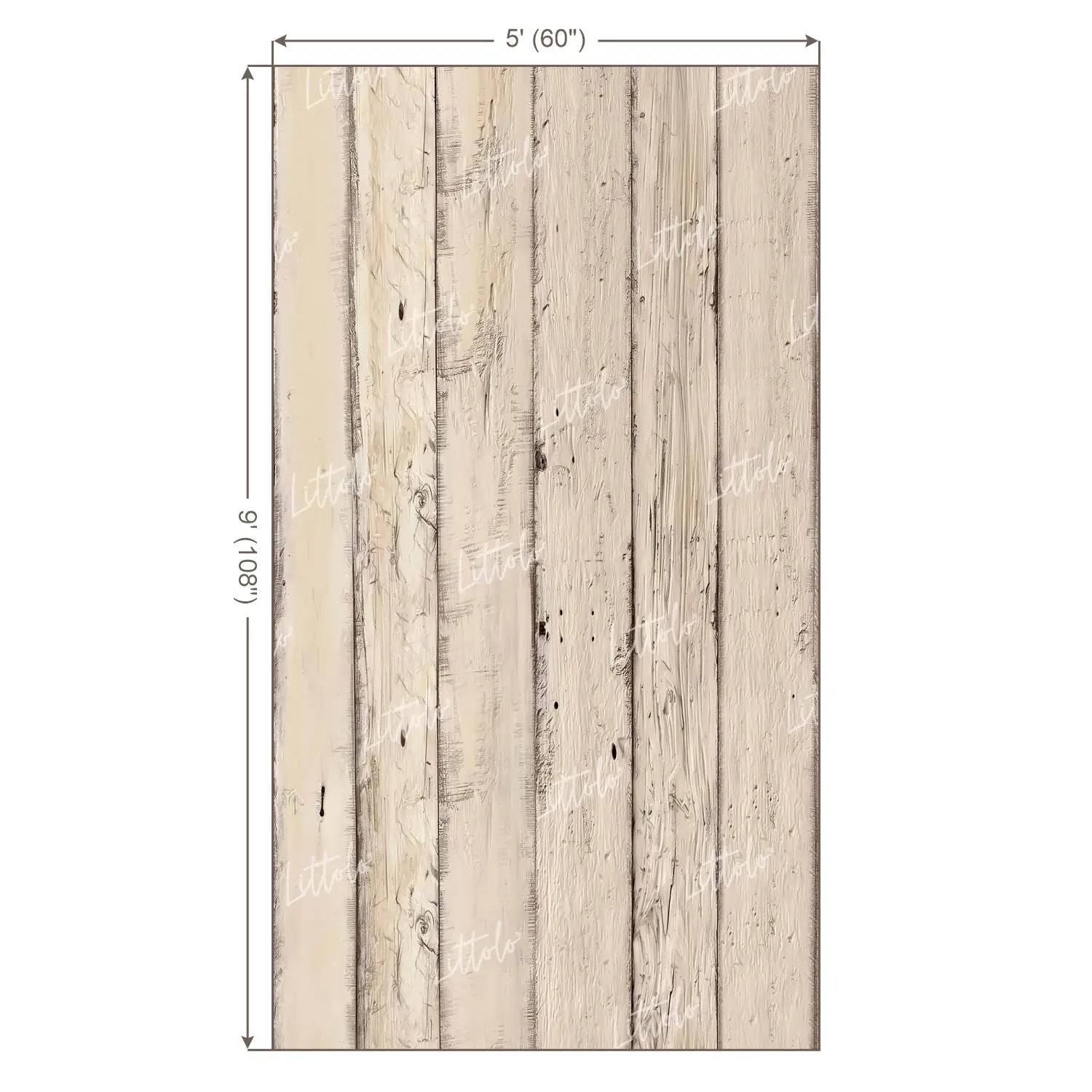 LB1657 Rustic Ivory Vertical Wooden Plank Backdrop