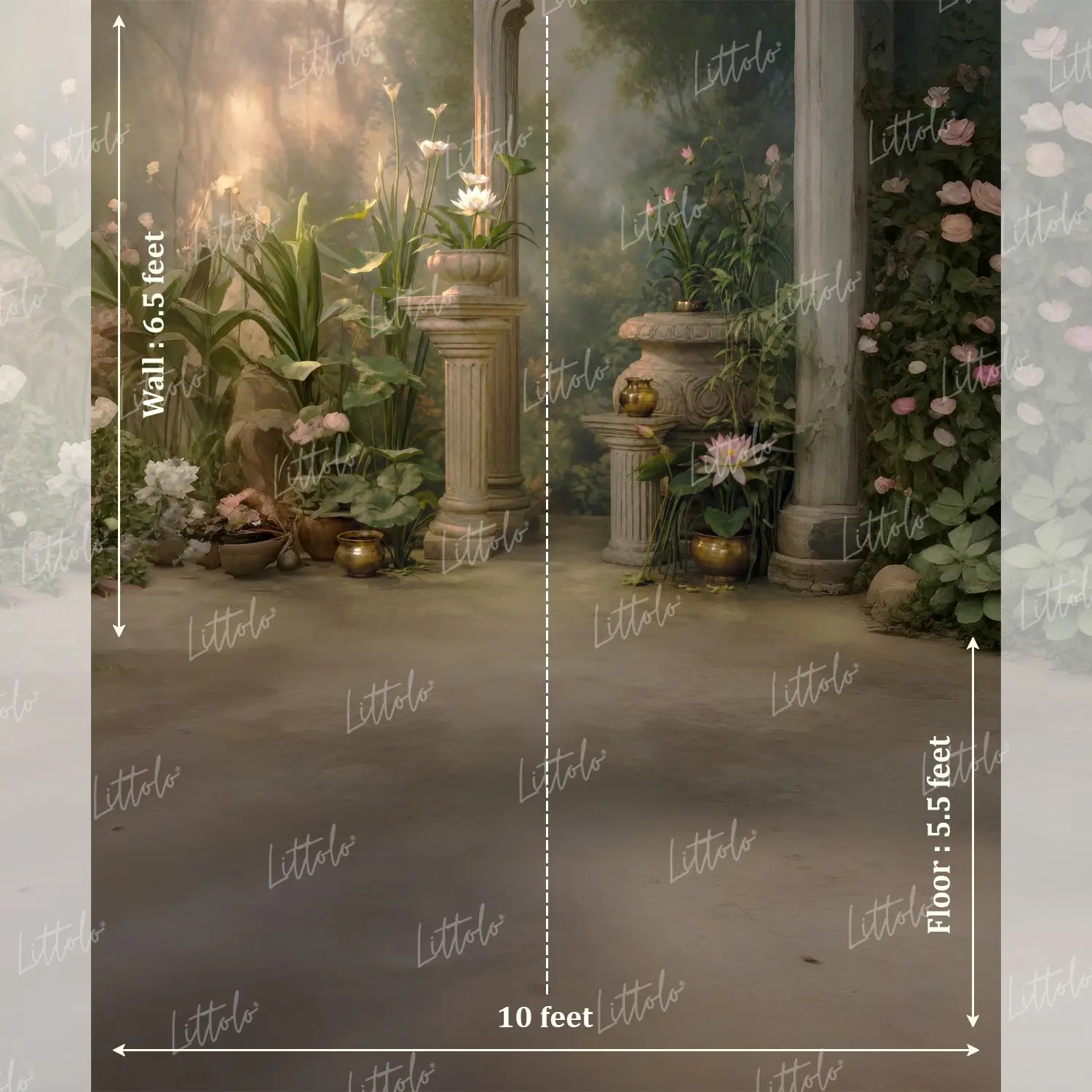 LB1659 Enchanted Floral Courtyard Maternity Backdrop