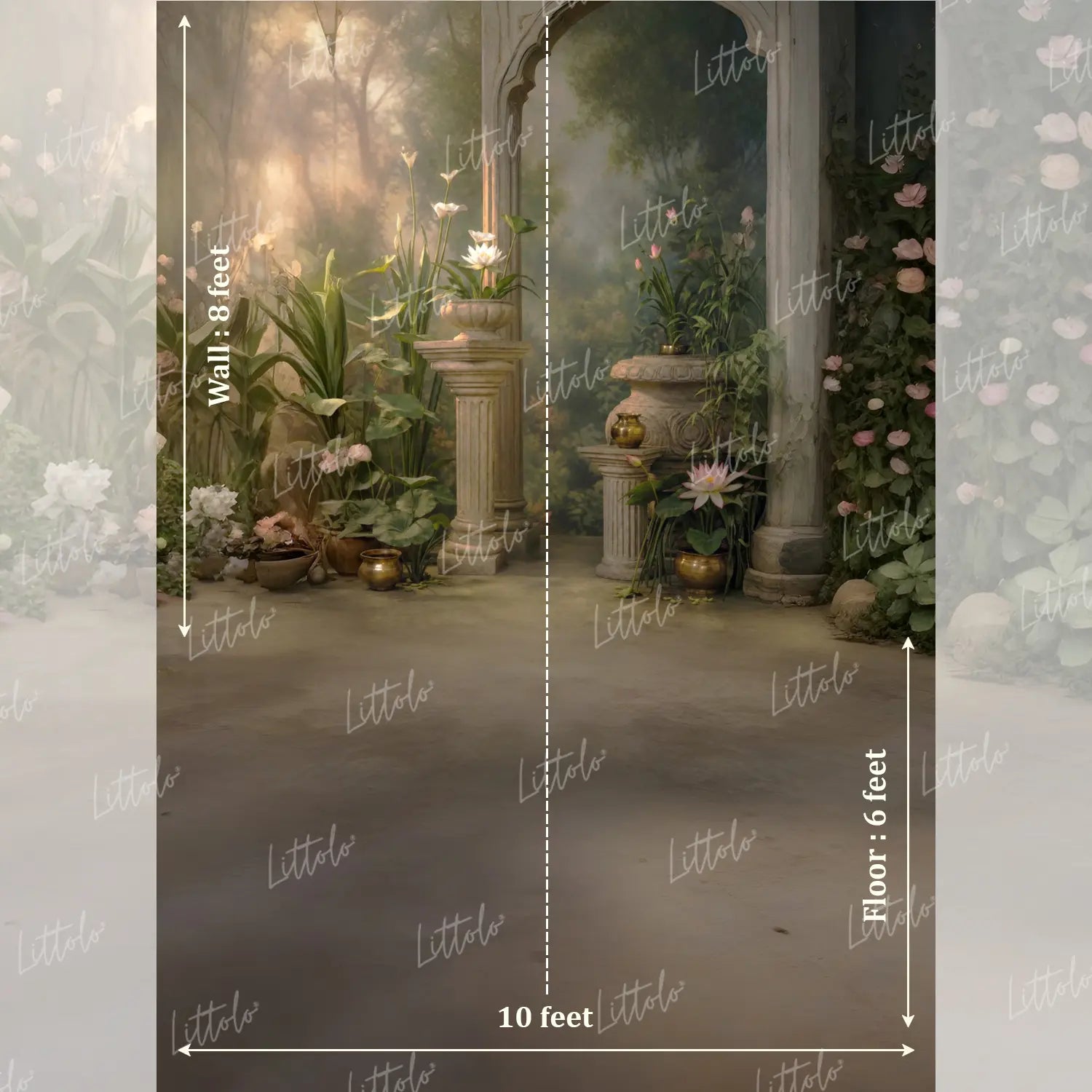 LB1659 Enchanted Floral Courtyard Maternity Backdrop