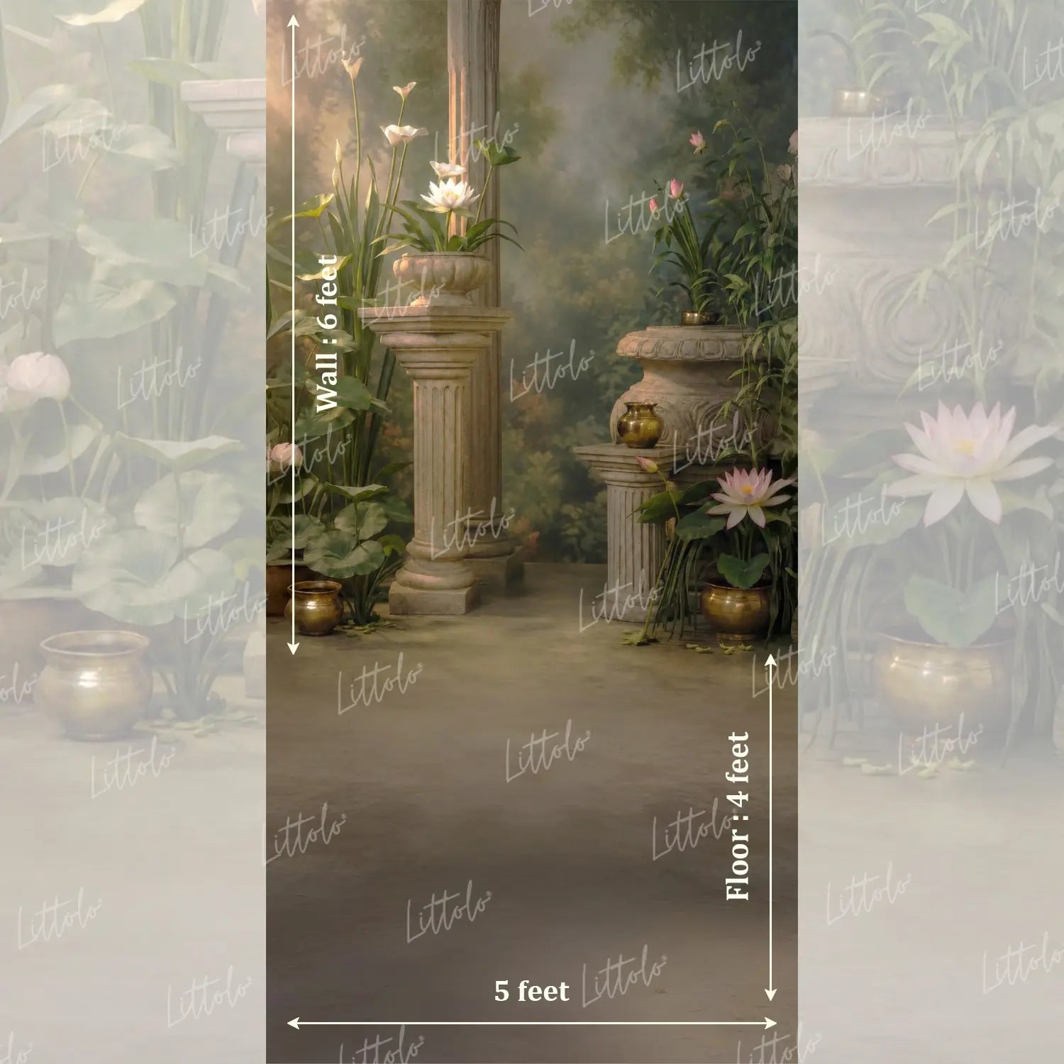 LB1659 Enchanted Floral Courtyard Maternity Backdrop