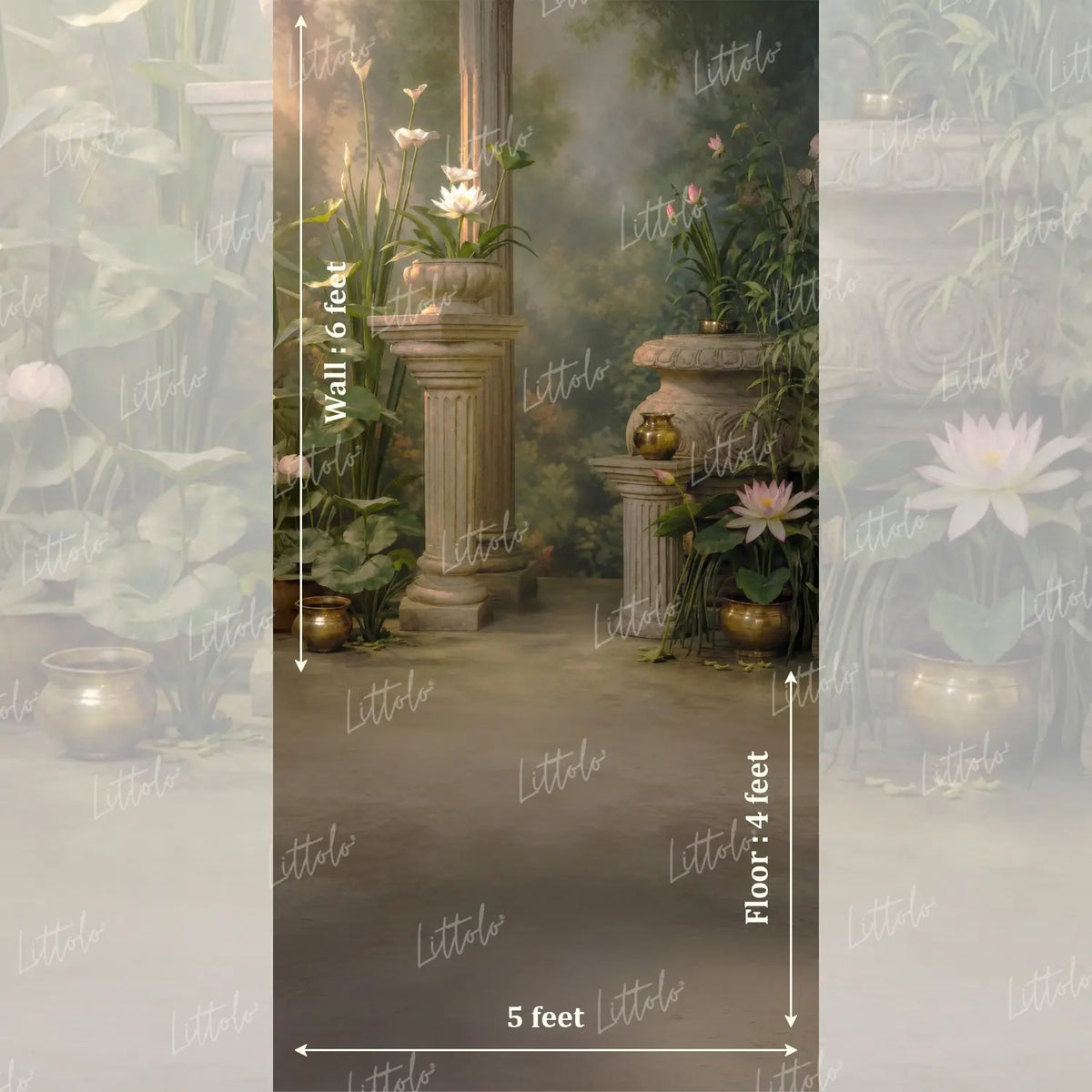 LB1659 Enchanted Floral Courtyard Maternity Backdrop