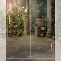 LB1659 Enchanted Floral Courtyard Maternity Backdrop
