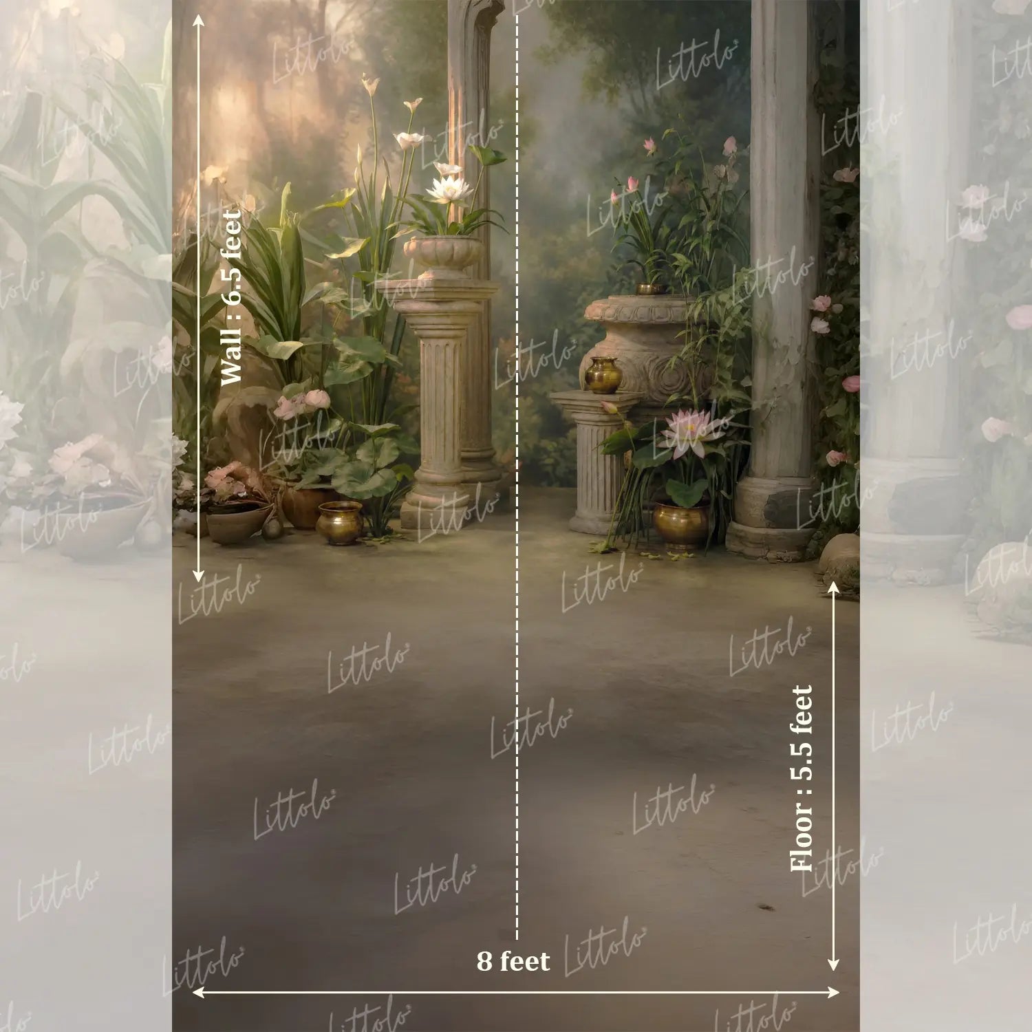 LB1659 Enchanted Floral Courtyard Maternity Backdrop