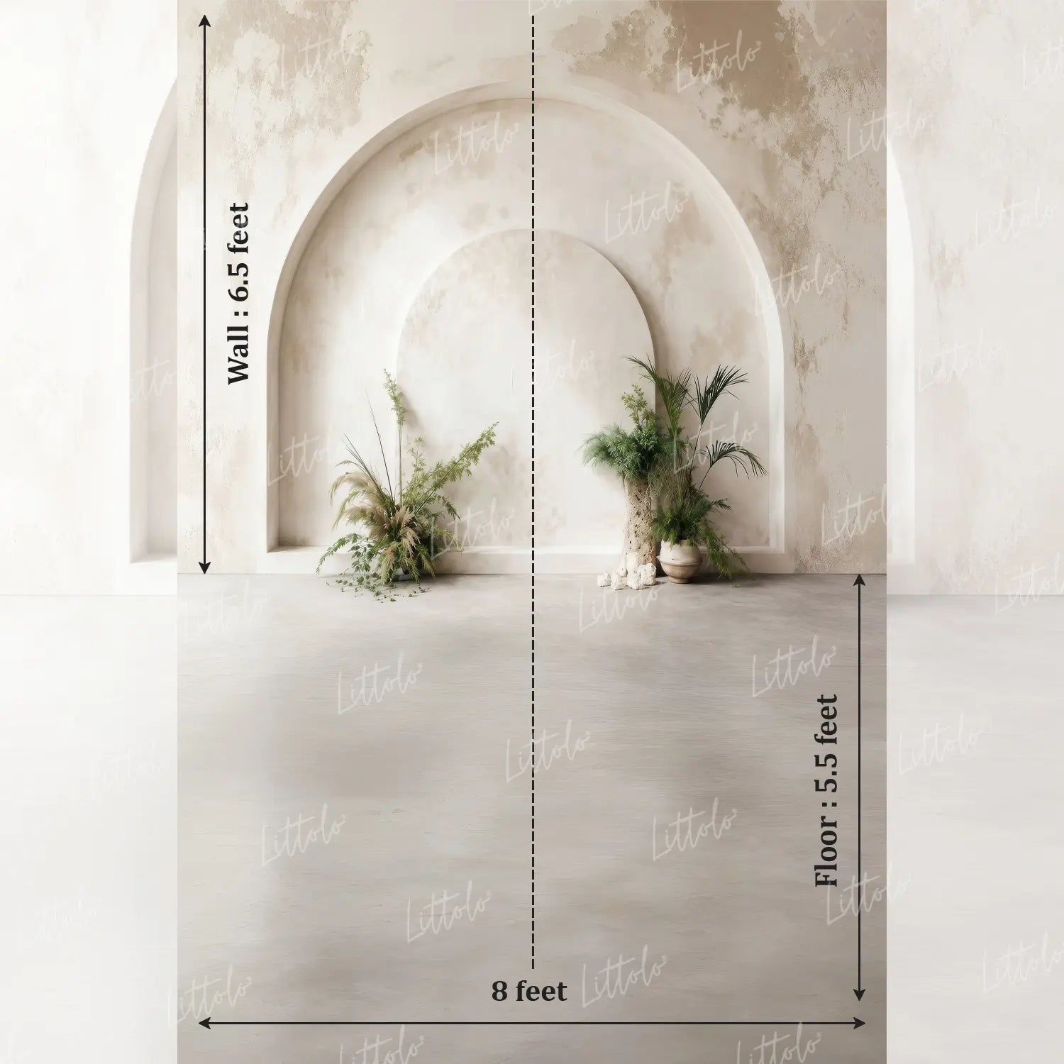 LB1661 Timeless Ivory Arch Maternity Backdrop