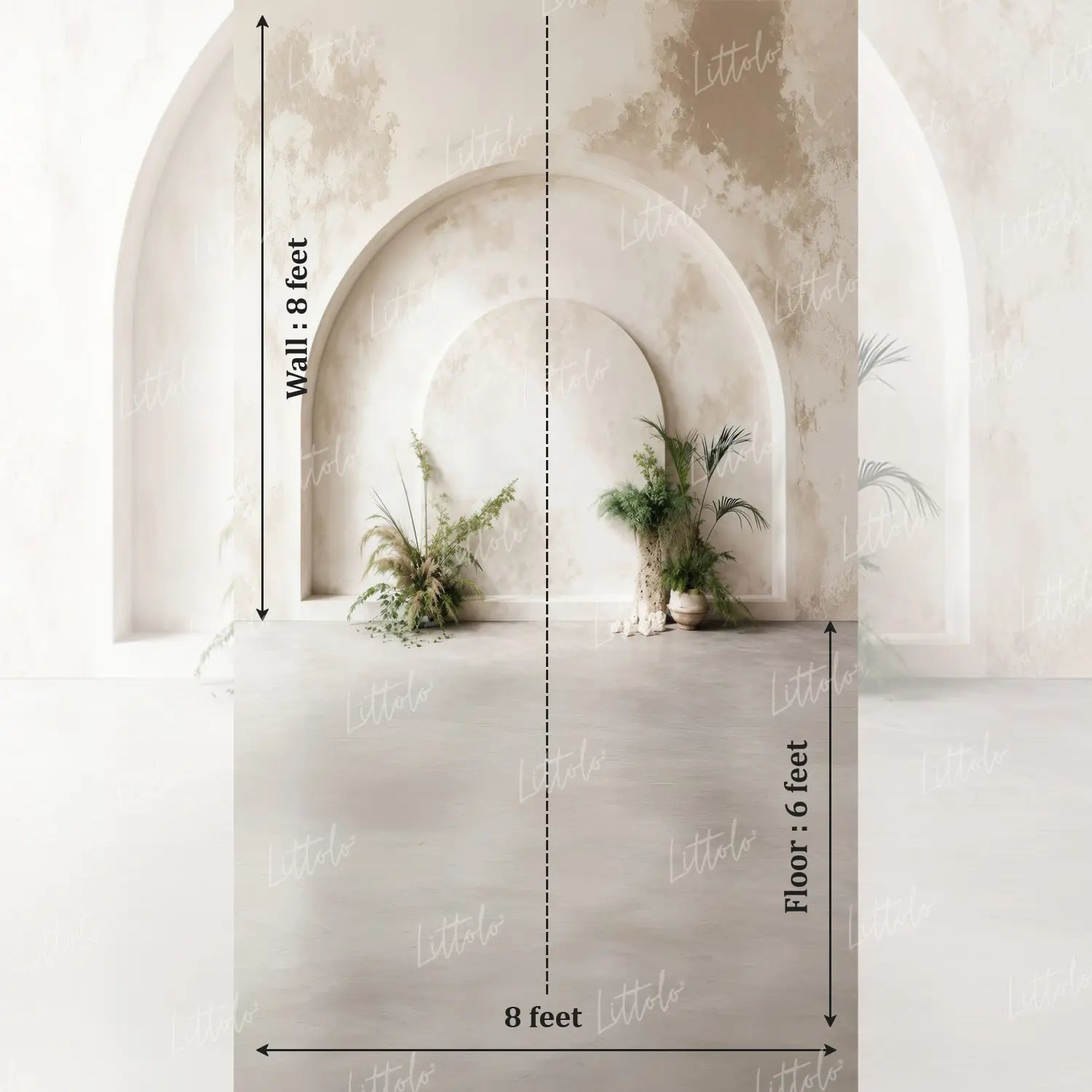 LB1661 Timeless Ivory Arch Maternity Backdrop