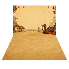 LB1663C Traditional Navratri Camel Village Floor & Wall Duodrop (2 Pcs)