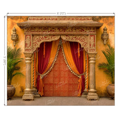 LB1664W Royal Navratri Garba Darbar Wall Backdrop