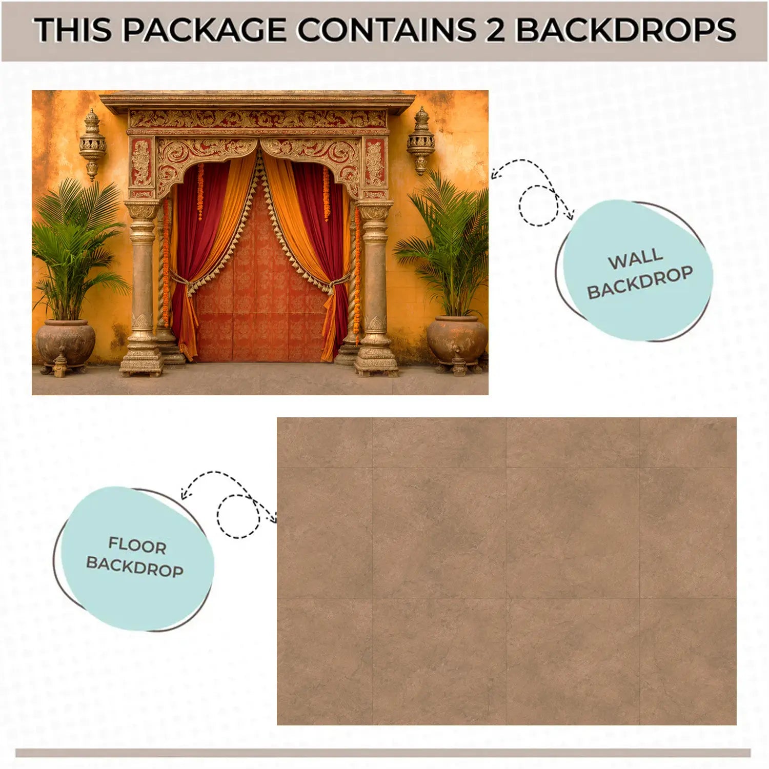 LB1664C Royal Navratri Garba Darbar Floor & Wall Duodrop (2 Pcs)