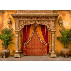 LB1664W Royal Navratri Garba Darbar Wall Backdrop
