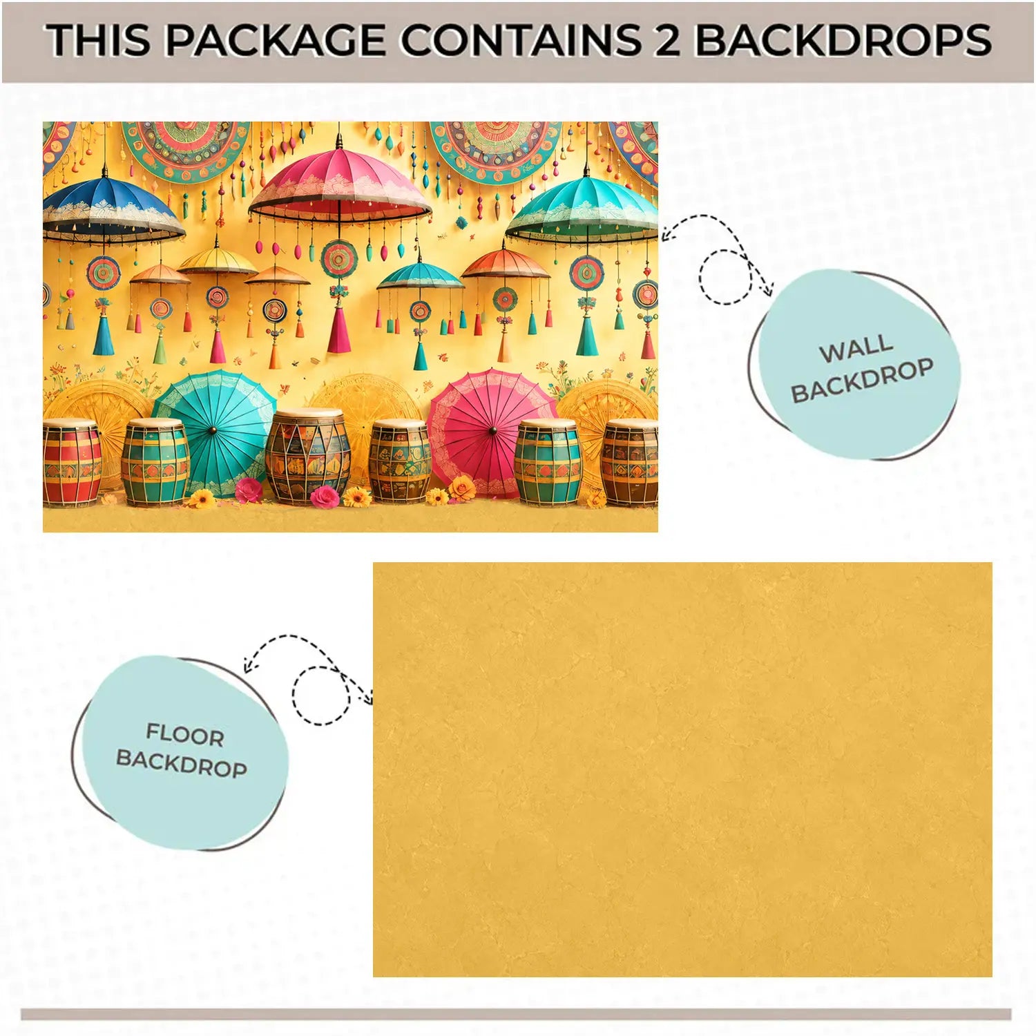 LB1665C Colorful Navratri Garba Festival Floor & Wall Duodrop (2 Pcs)