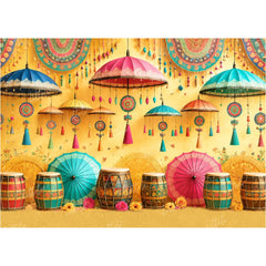 LB1665W Colorful Navratri Garba Festival Wall Backdrop