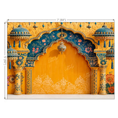 LB1665W Traditional Gujarati Garba Night Wall Backdrop