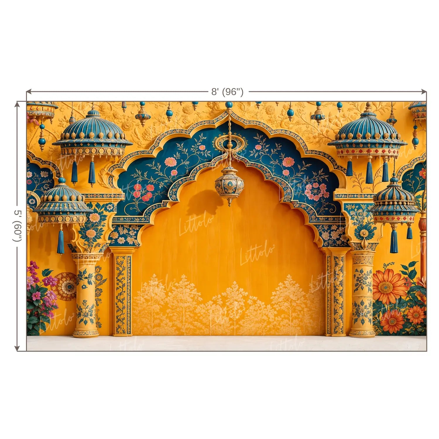 LB1665W Traditional Gujarati Garba Night Wall Backdrop