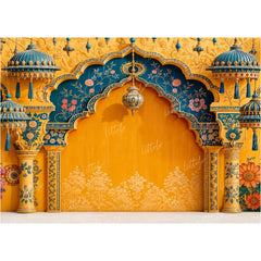 LB1665W Traditional Gujarati Garba Night Wall Backdrop
