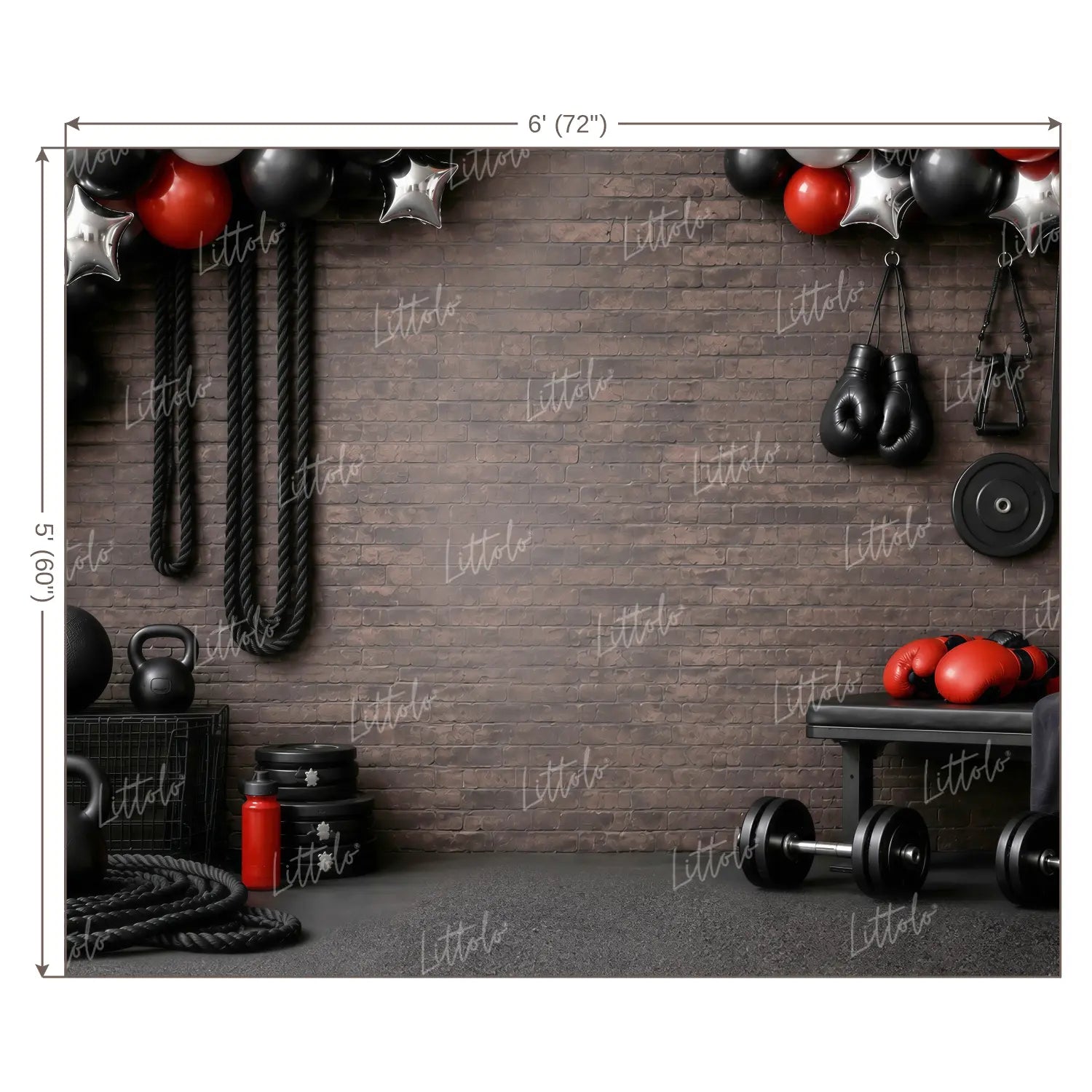 LB1667W Champions Boxing Club Wall Backdrop