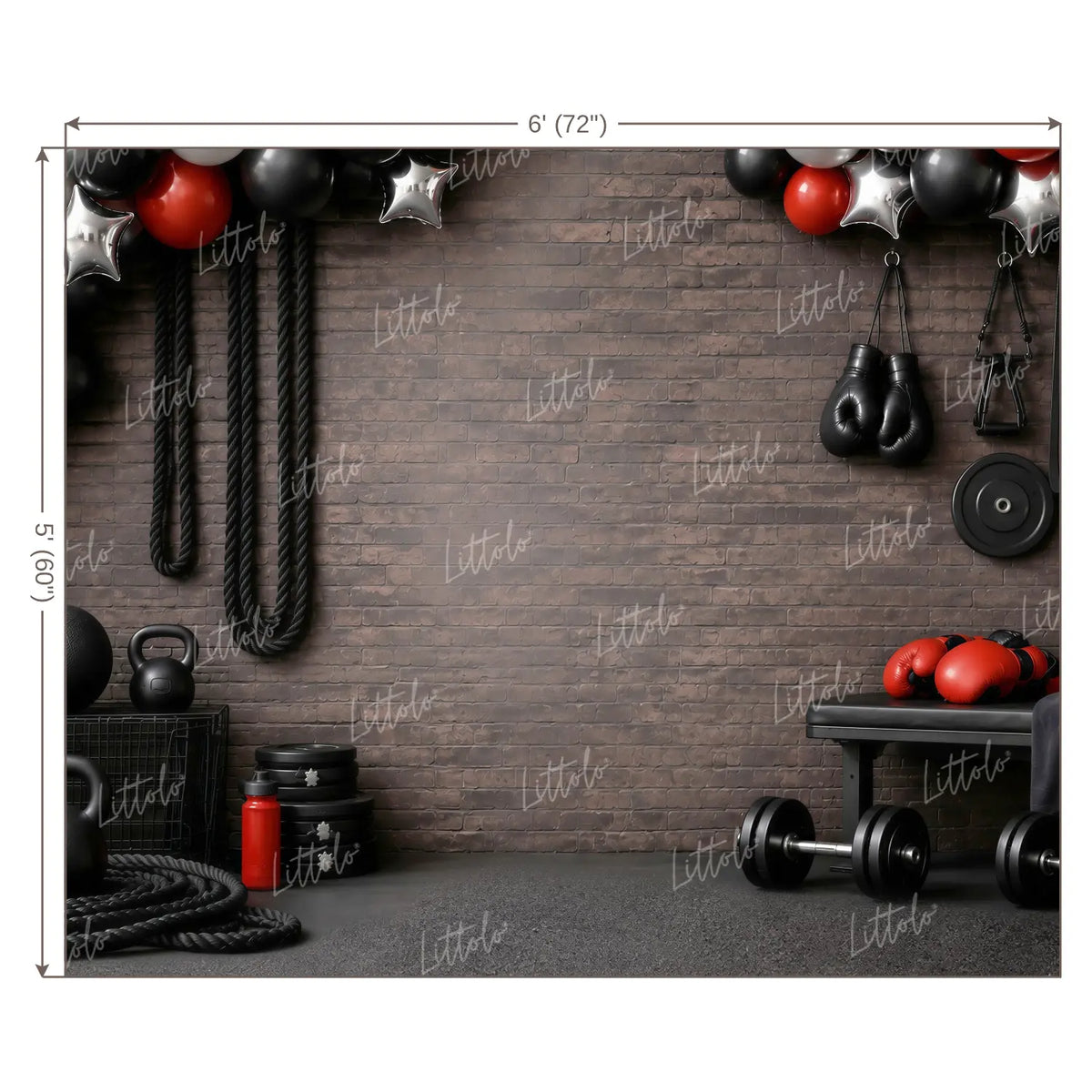 LB1667W Champions Boxing Club Wall Backdrop