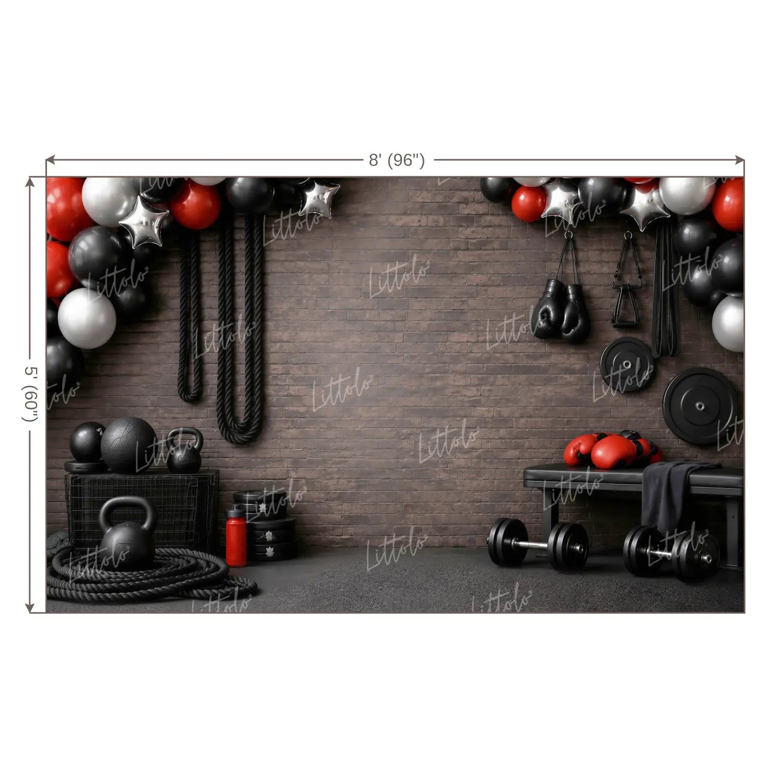 LB1667W Champions Boxing Club Wall Backdrop