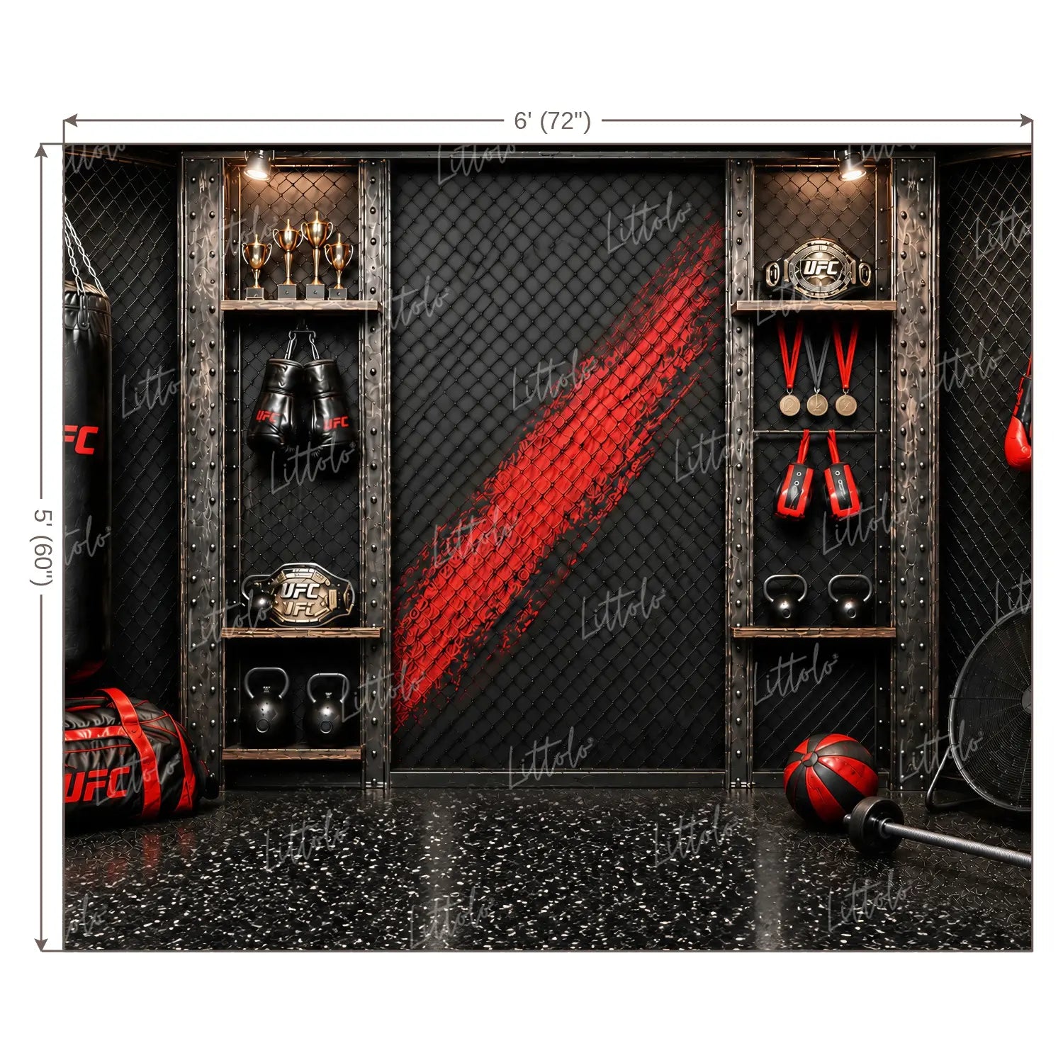 LB1668W Champions Boxing Club Wall Backdrop