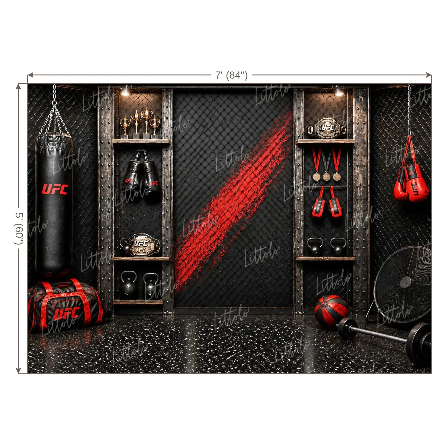 LB1668W Champions Boxing Club Wall Backdrop