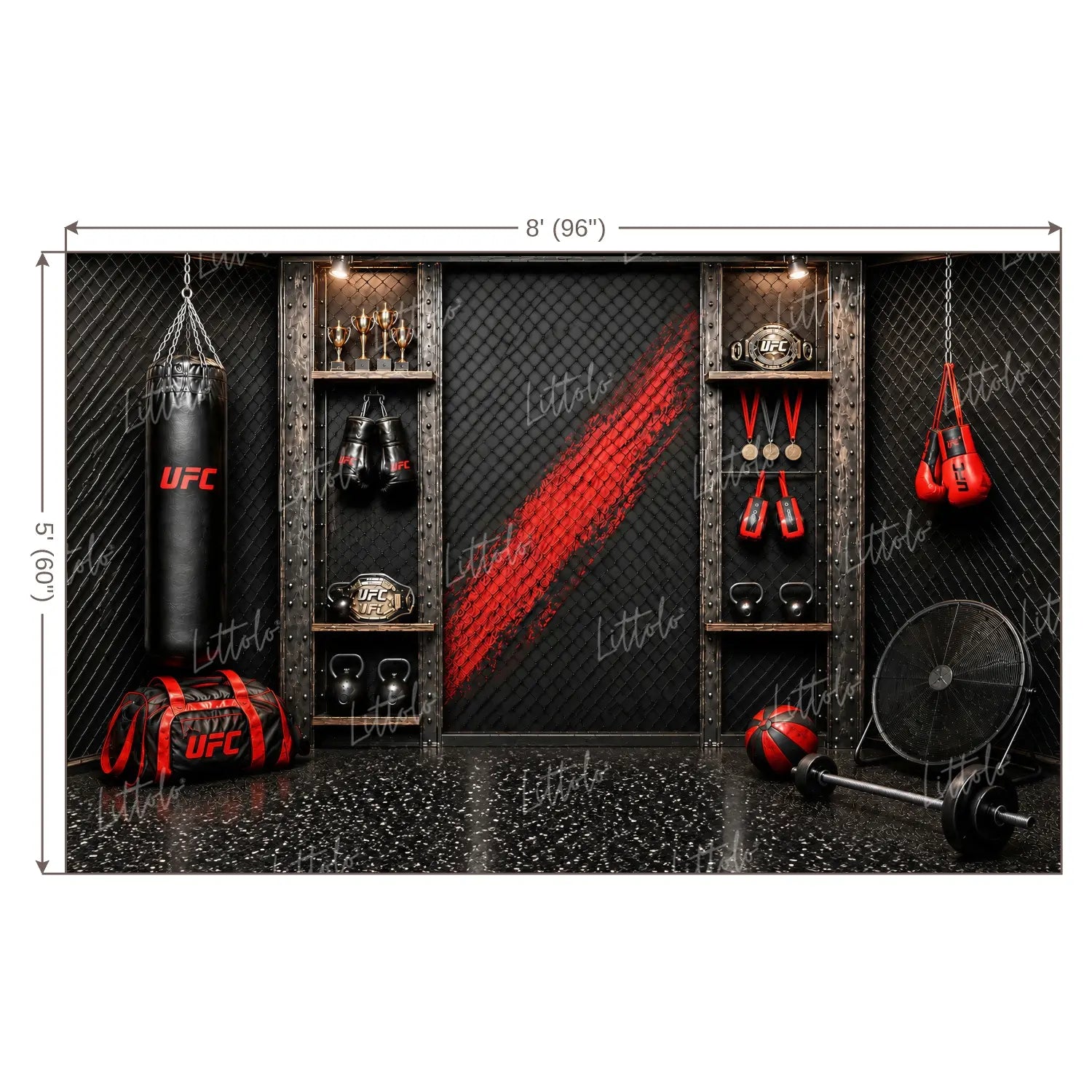 LB1668W Champions Boxing Club Wall Backdrop