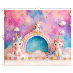 LB1669W Fairy Tale Unicorn Wall Backdrop