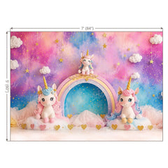 LB1669W Fairy Tale Unicorn Wall Backdrop